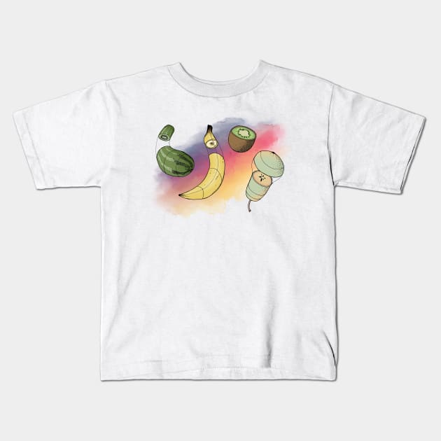 Colorful Fruit Kids T-Shirt by Olooriel